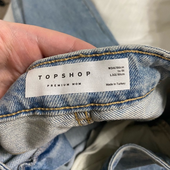 NWT topshop premium mom jeans in bleach wash - Picture 9 of 16